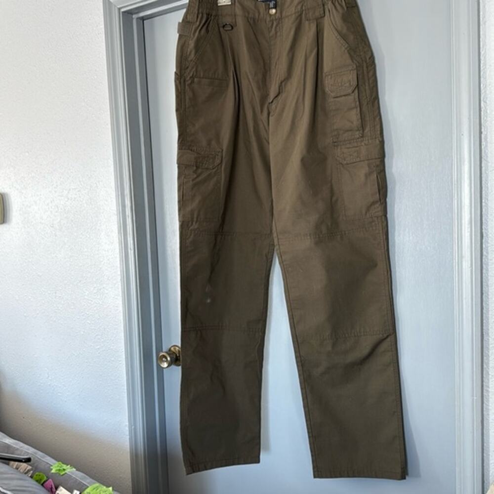 511 Tactical Series Men's Green Ripstop Cargo Pants sz 34/36 Double Knees #74273